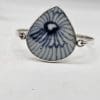 Sterling Silver Blue and White Ceramic Large Teardrop Shape Bangle