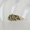 18ct Yellow Gold Tsavorite Garnet / Green Demantoid Garnet Wide Ring