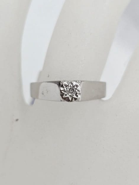 18ct White Gold Diamond Engagement Ring - Antique / Vintage