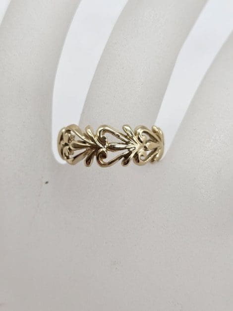 9ct Yellow Gold Ornate Filigree Design Ring
