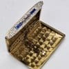 Blue Enamel with Clear and Blue Rhinestone Cigarette Case - Vintage Costume Jewellery