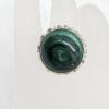 14ct White Gold Very Large Round Malachite with Ornate Twist Rim Rings - Antique / Vintage