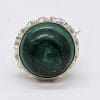 14ct White Gold Very Large Round Malachite with Ornate Twist Rim Rings - Antique / Vintage
