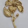 Jose Maria Barrera Large Plated Enamel Floral Brooch - Vintage Costume Jewellery