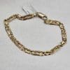 9ct Yellow Gold Ornate Oval Figaro Link Bracelet