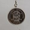 Sterling Silver Gulden Netherlands Coin Pendant on Silver Chain - Vintage